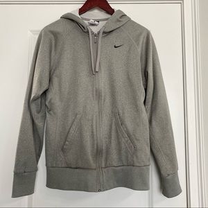 Nike Gray Zip Front Therma Fit Hoodie Sweatshirt